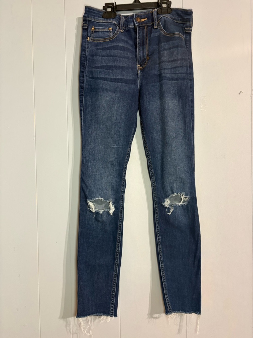 Hollister Dark Blue Distressed Skinny Jeans